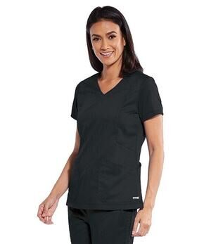 Greys Anatomy Scrub Top Size Small Love V-Neck 4 Pocket Zipper